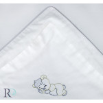 Бебешки спален комплект Сладък приятел - сиво, аква, бяло