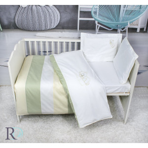 Бебешки спален комплект Сладък приятел - зелено и екрю