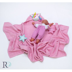 Бебешка хавлиена кърпа с качулка Unicorn