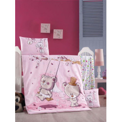 Бебешки спален комплект Пинк Теди Ранфорс