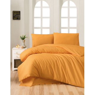 Памучен спален комплект в жълто единичен