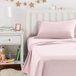 Памучен спален комплект в розово единичен