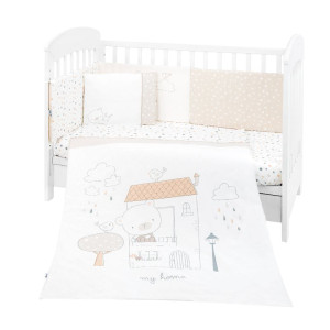 Бебешко спално бельо с обиколник, Ранфорс - Мечо