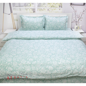 Двоен спален комплект Цветя, тюркоаз - 100% Ранфорс