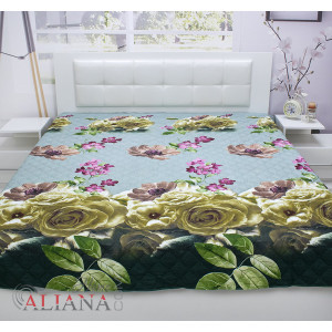 Двулицево шалте от Микрофибър - Жълти рози