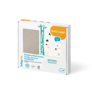 2 бр. Чаршафи с ластик за бебе от бамбуково трико - Звезден прах 