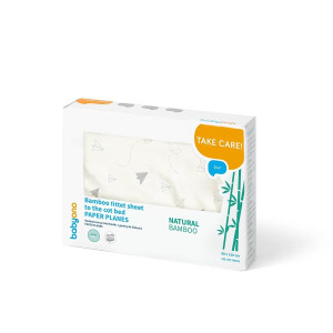 Чаршаф с ластик за бебе от бамбуково трико - Самолетче