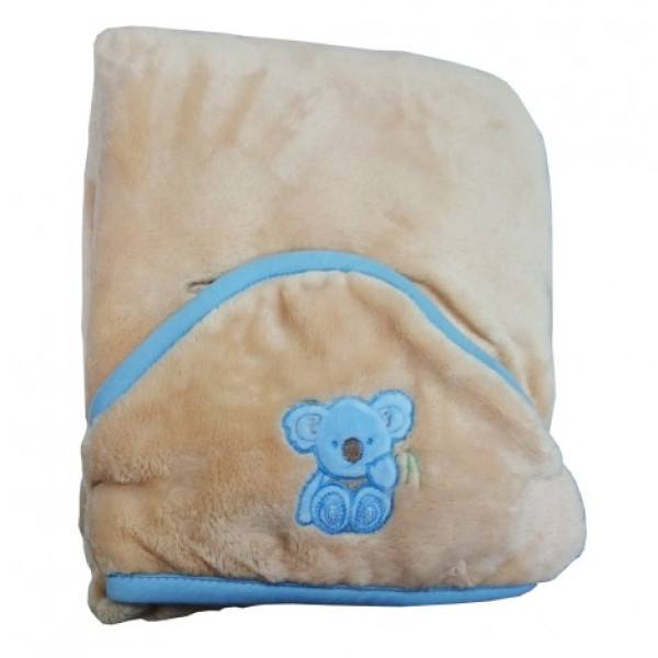 Бежово одеяло за бебешка количка Koala baby