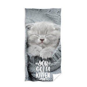 Памучна кърпа за плаж Kitten Памучна кърпа за плаж Kitten