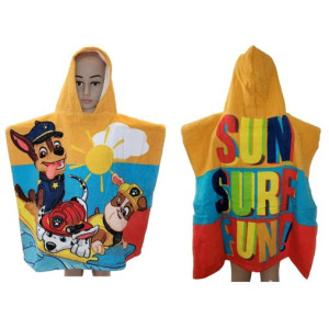Детско пончо за плаж Пес Патрул Сърф - 100% памук