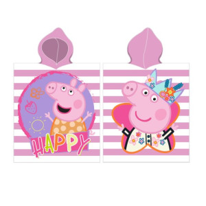 Детско пончо за плаж Peppa Pig Happy - 100% Памук Детско пончо за плаж Peppa Pig Happy - 100% Памук