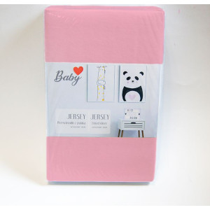 Розов бебешки чаршаф с ластик 60/120