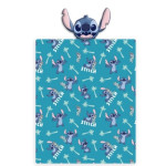 Одеяло Stitch с плюшена възглавница - Синьо