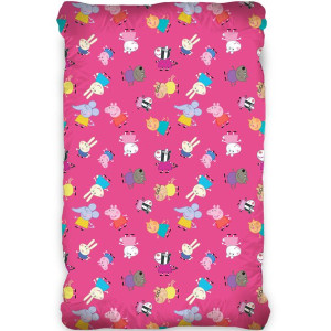 Памучен детски долен чаршаф с ластик Пепа Пиг