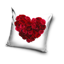 Калъфка за възглавница с 3Dдесен - Сърце от рози