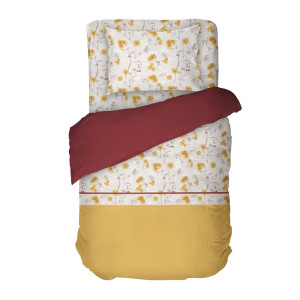 Единичен спален комплект от Ранфорс - Жълти цветенца