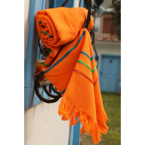 Памучен плажен пещемал - Оранжев