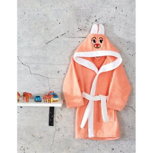 Прасковен детски халат с ушички Прасковен детски халат с ушички