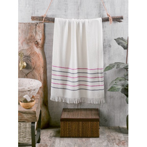 Памучен плажен пещемал - Бял