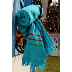 Памучен плажен пещемал - Син