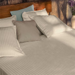 Долен чаршаф Seviliya Satin Stripe – Sand Grey 150×260 см.