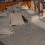 Долен чаршаф Seviliya Satin Stripe – Dark Grey 150×260 см.