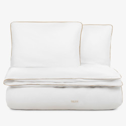 Двойно спално бельо Premium Classic бежов - Памучен сатен