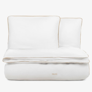 Двойно спално бельо Premium Classic бежов - Памучен сатен