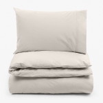 Единичен спален комплект перкал -светлосив