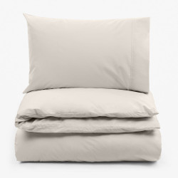 Единичен спален комплект перкал -светлосив