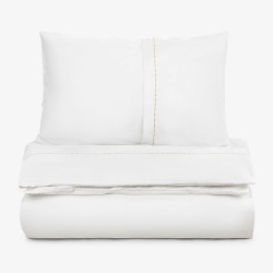 Единично спално бельо Premium Elegance бежов - Памучен сатен