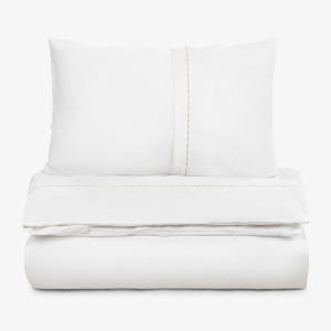 Единично спално бельо Premium Elegance бежов - Памучен сатен