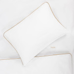 Единично спално бельо Premium Classic бежов - Памучен сатен