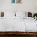 Единично спално бельо Premium Style бежов - Памучен сатен