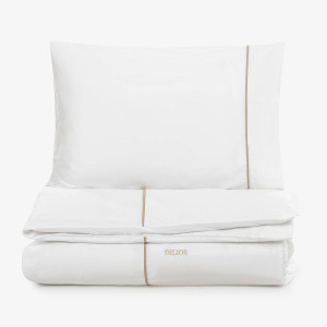 Единично спално бельо Premium Style бежов - Памучен сатен