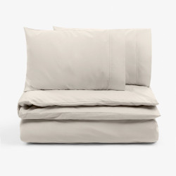 Двоен спален комплект перкал - светлосив