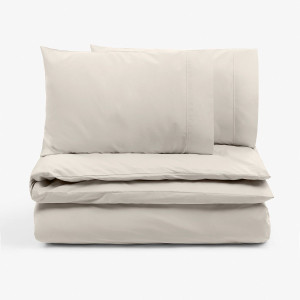 Двоен спален комплект перкал - светлосив