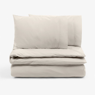 Двоен спален комплект перкал - светлосив