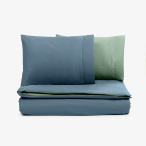 Двойно спално бельо Nuances синьо и зелено 