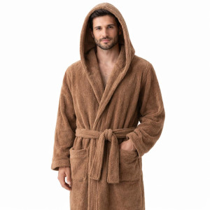 Кафяв халат от бамбук в скандинавски стил L/XL