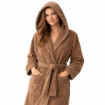 Кафяв халат от бамбук в скандинавски стил S/M 