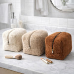 Хавлиена чантичка за грим - Кафяво