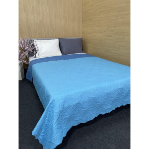 Покривало с две лица в Аква и Тъмно Синьо