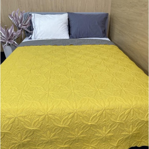 Покривало с две лица в Жълто и Сиво