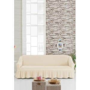 Комплект калъфи за диван в цвят екрю - елсатичен памук