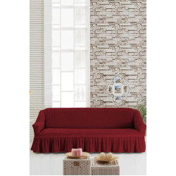 Комплект калъфи за диван в червено - елсатичен памук