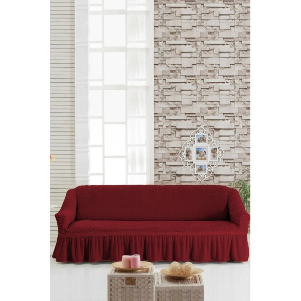 Комплект калъфи за диван в червено - елсатичен памук