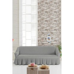 Комплект калъфи за диван в сиво - елсатичен памук