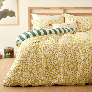 Единичен спален комплект Ранфорс Жълта Маргаритка
