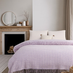 Памучно плетено одеяло в люляк 180х210 см.